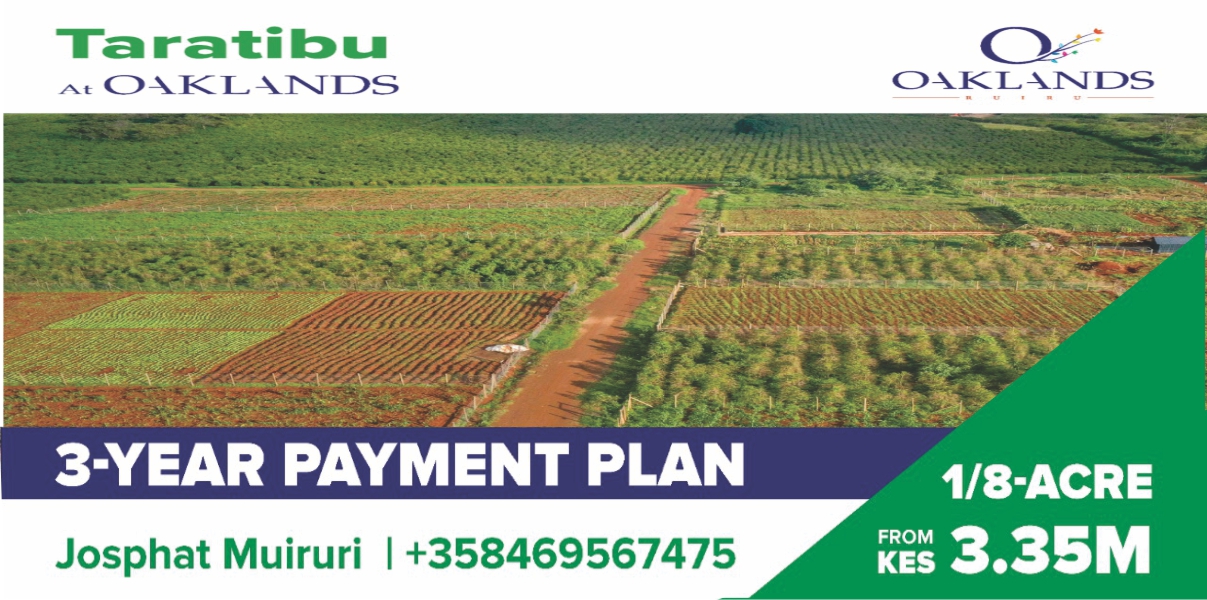 1/8 th Plots for sale in Tatu city Taratibu at Oaklands