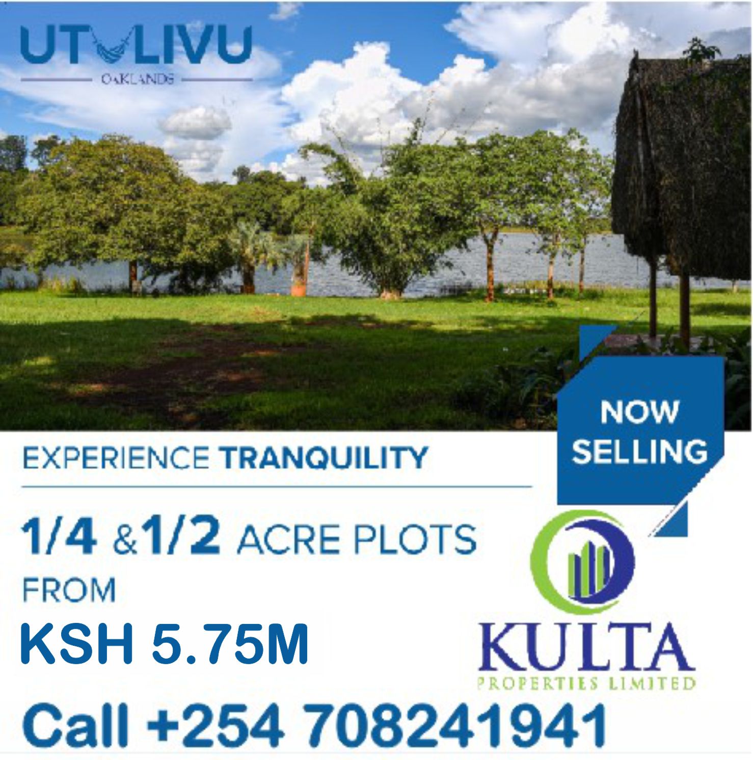 1/4 and 1/2 acre plots by the lake in Oaklands Tatu city