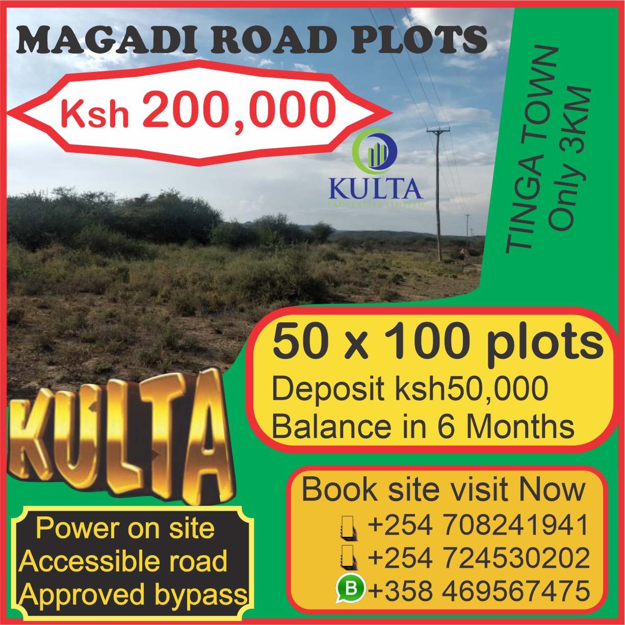 50 x100 (1/8) Plots for sale in Tinga Magadi road